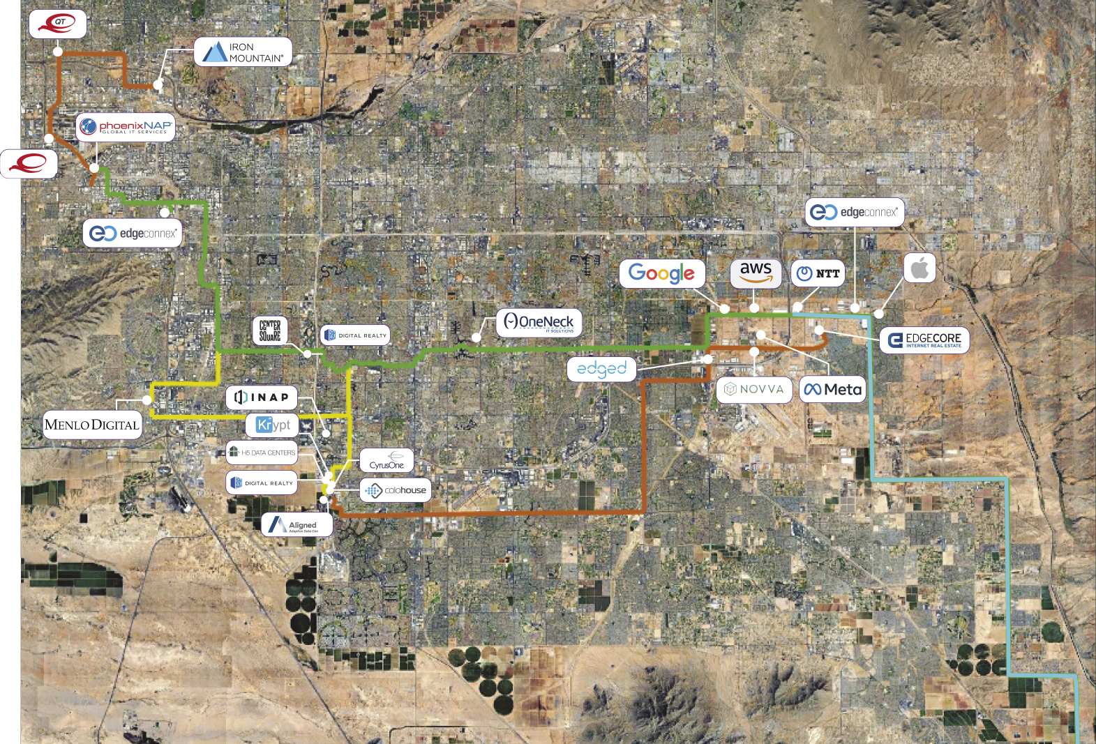 Mapa de la red en Phoenix