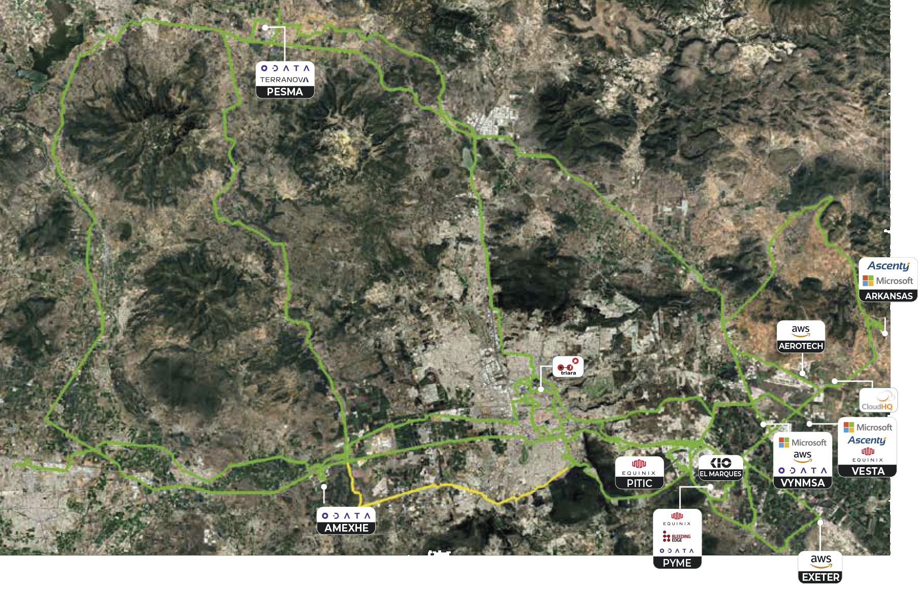 Mapa de la red en Querétaro